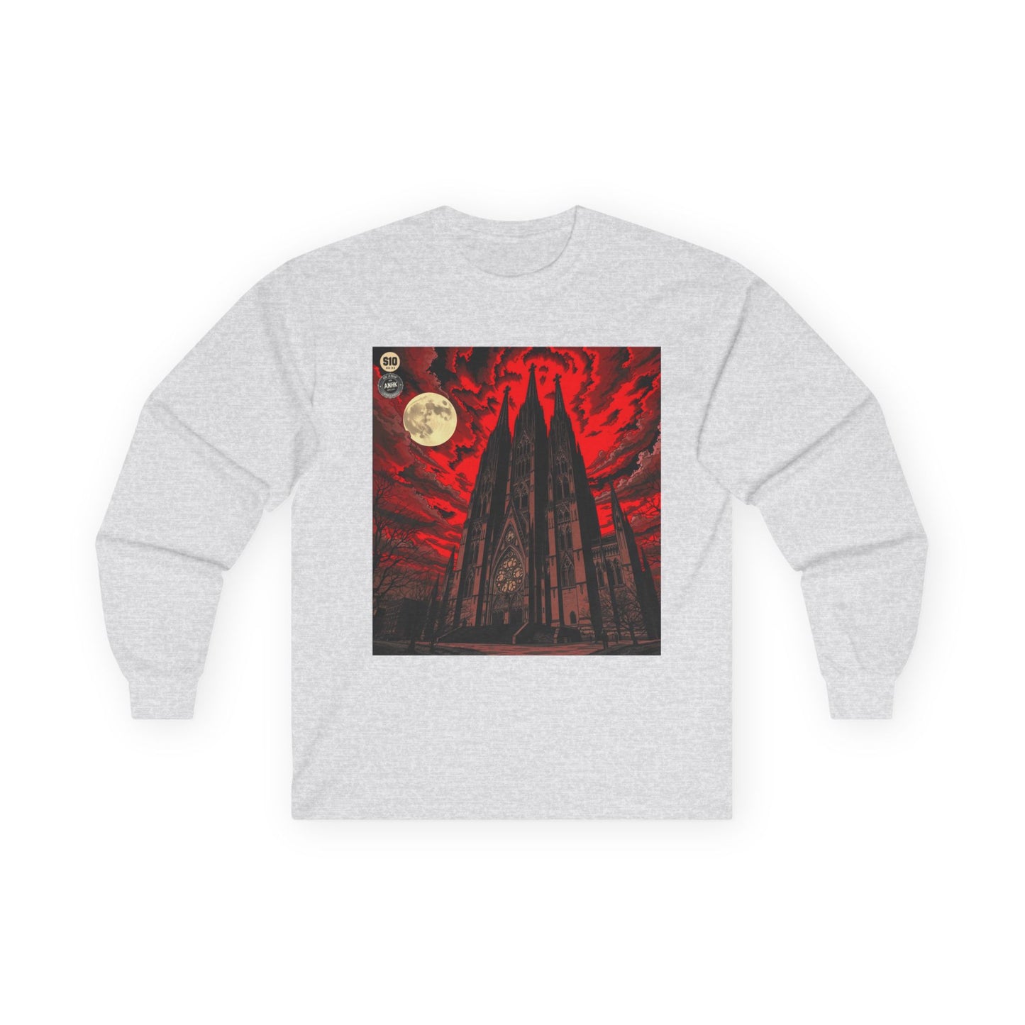 Moody Tee Gothic Moonrise Cathedral Long Sleeve Tee