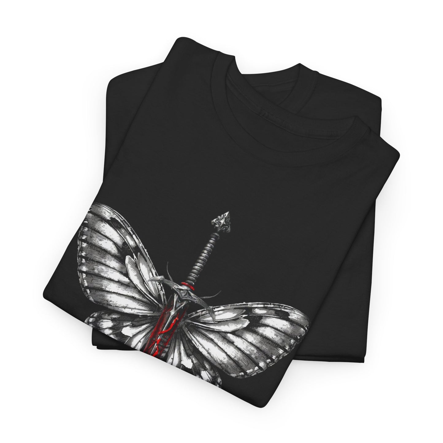Gothic Y2k Butterfly Sword Graphic Tee
