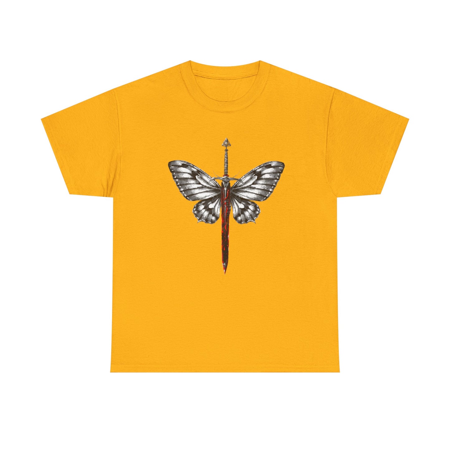 Gothic Y2k Butterfly Sword Graphic Tee