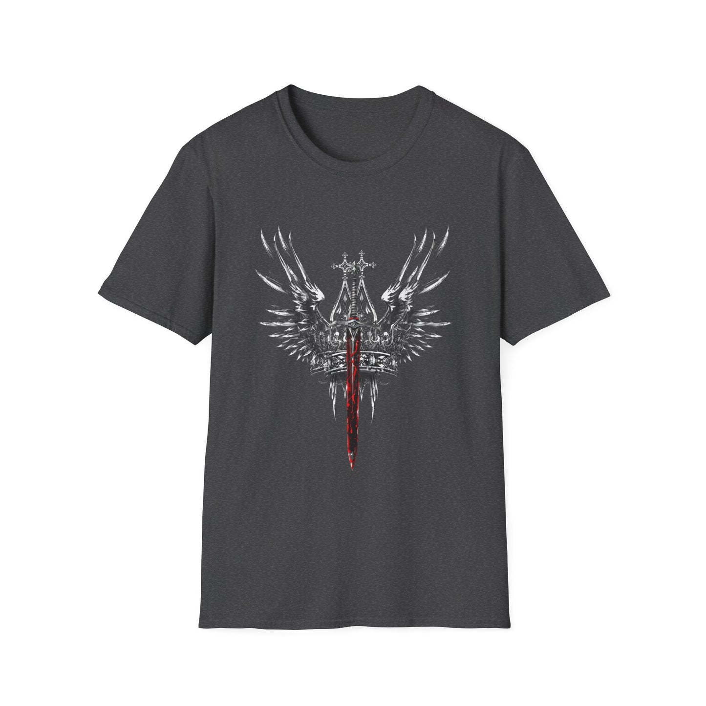 Gothic Y2k Unisex Softstyle T-Shirt with Edgy Sword Design