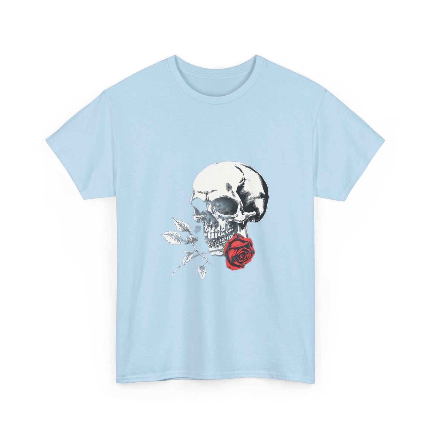 Skelly Goth Skull & Rose Tee - Unisex Heavy Cotton T-Shirt