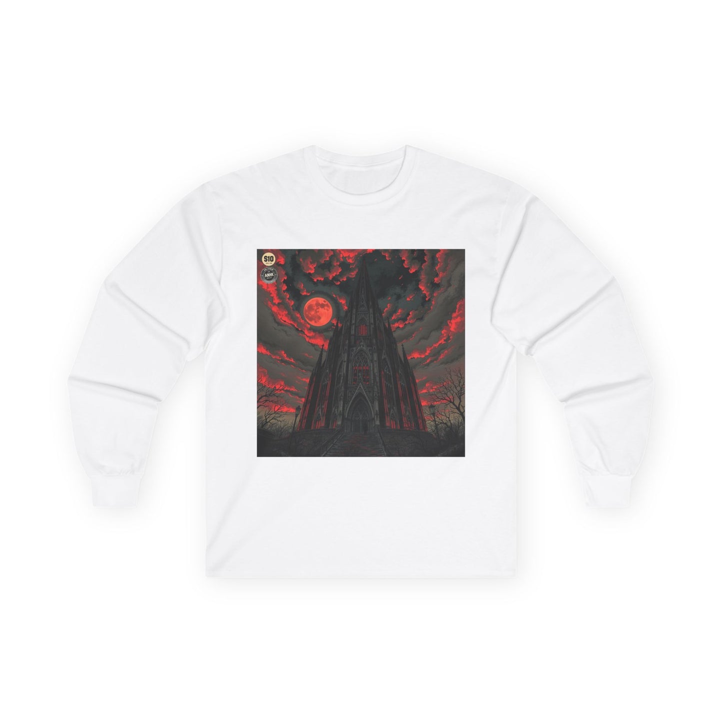 Vintage Comic Cover Cathedral Unisex Long Sleeve Graphic Tee