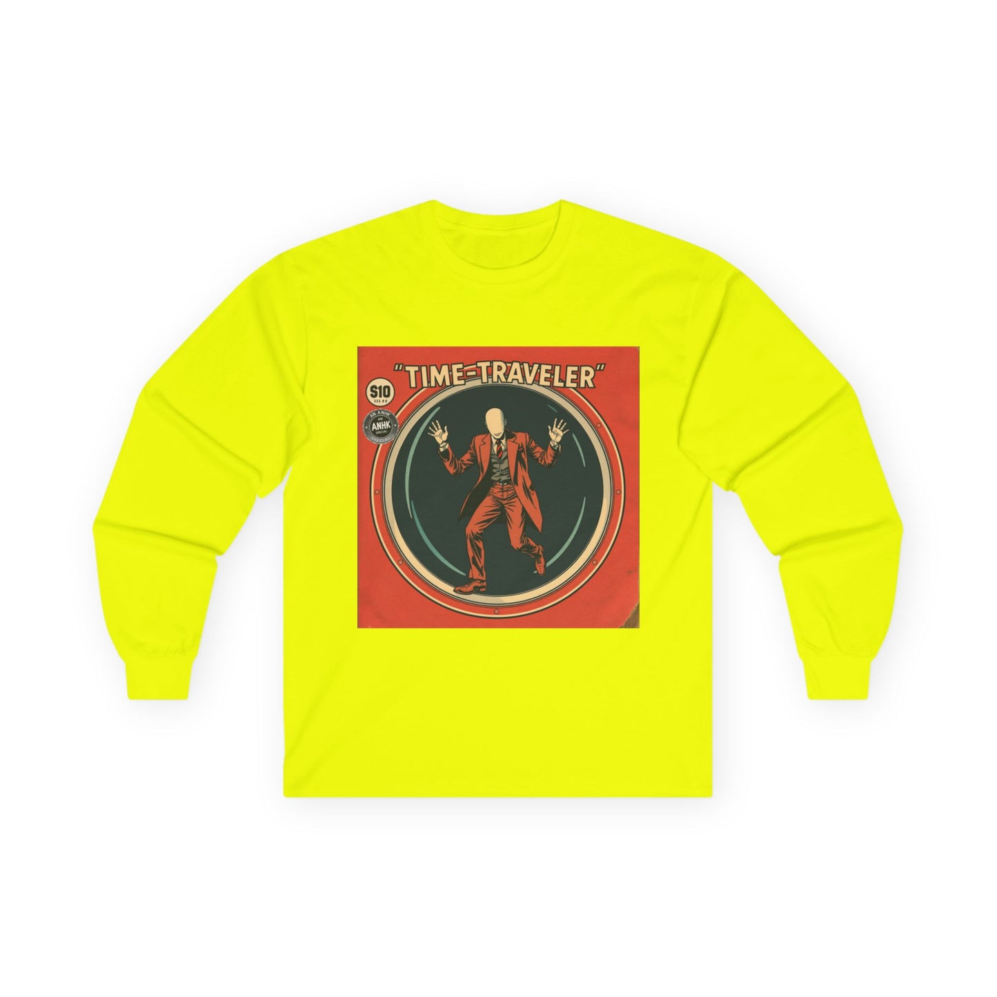 Vintage Comic Cover 'Time Traveler' Unisex Long Sleeve Tee