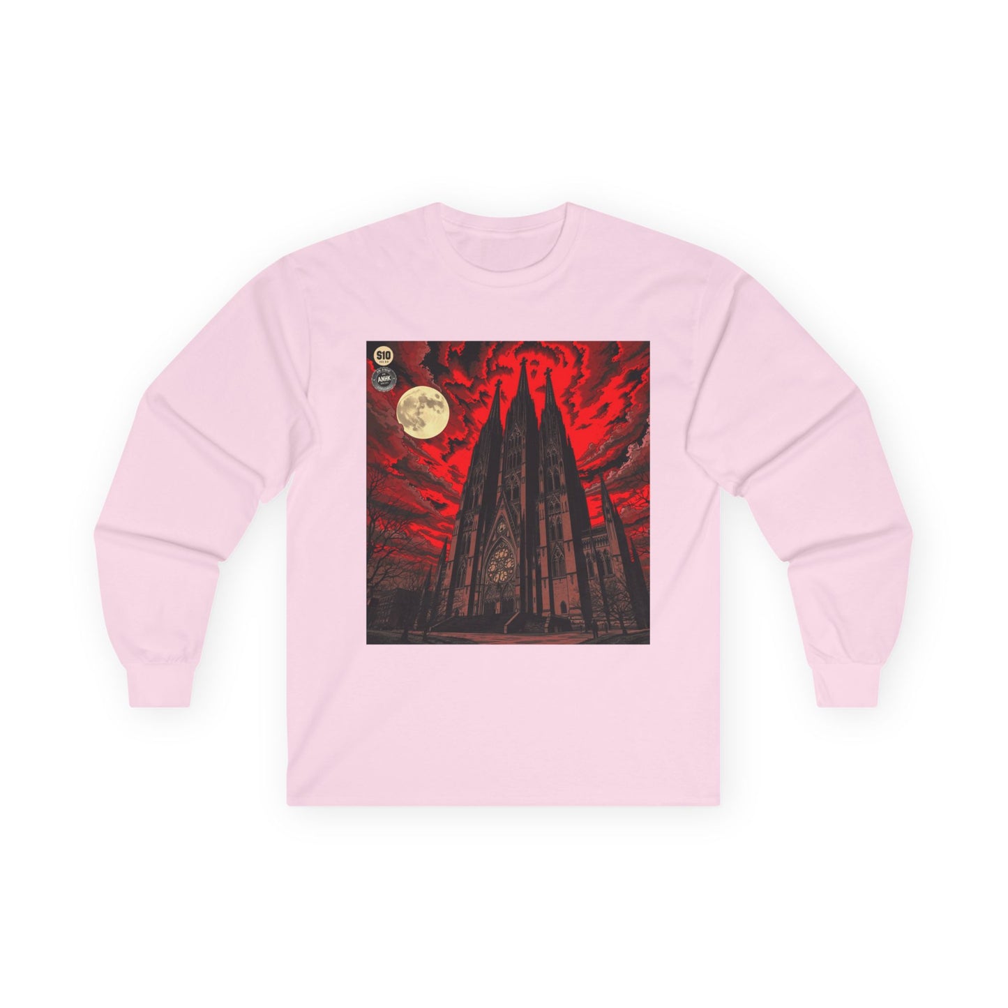 Moody Tee Gothic Moonrise Cathedral Long Sleeve Tee