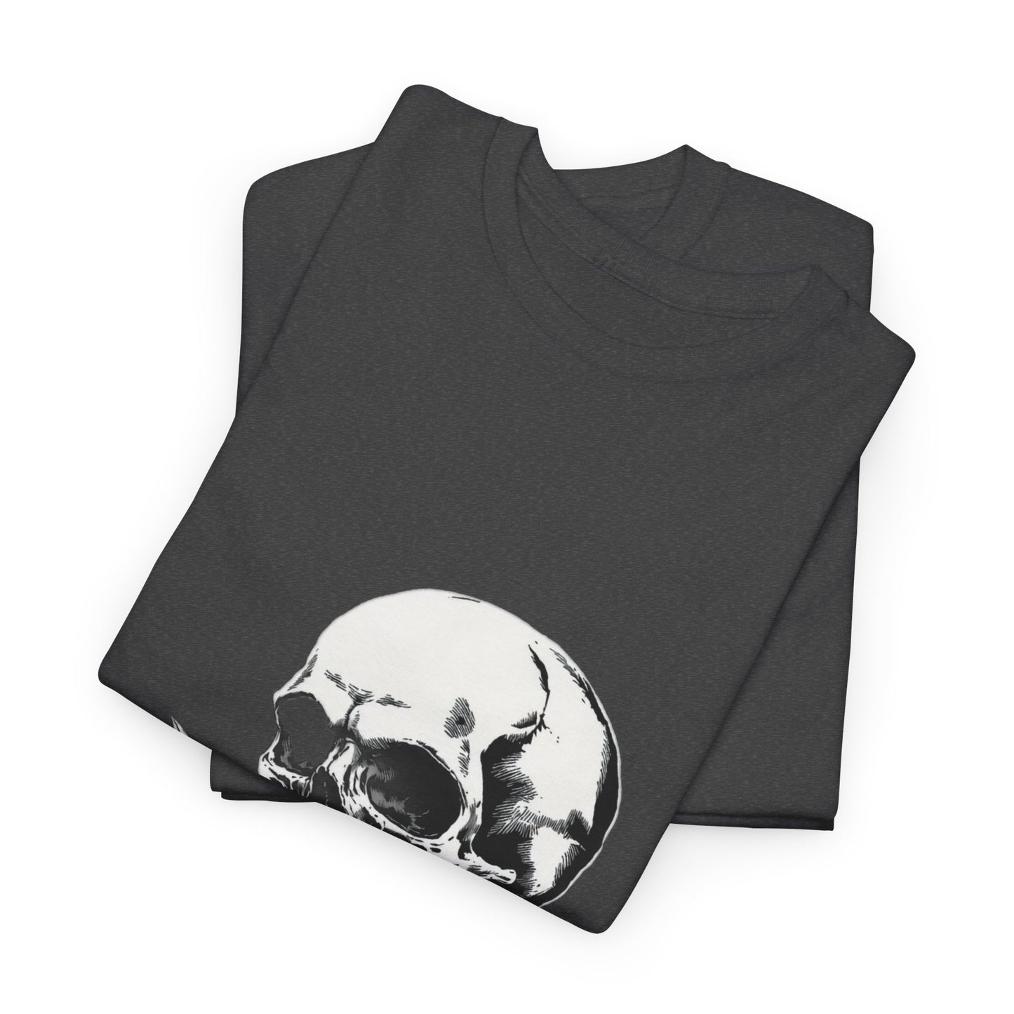 Skelly Goth Skull & Rose Tee - Unisex Heavy Cotton T-Shirt