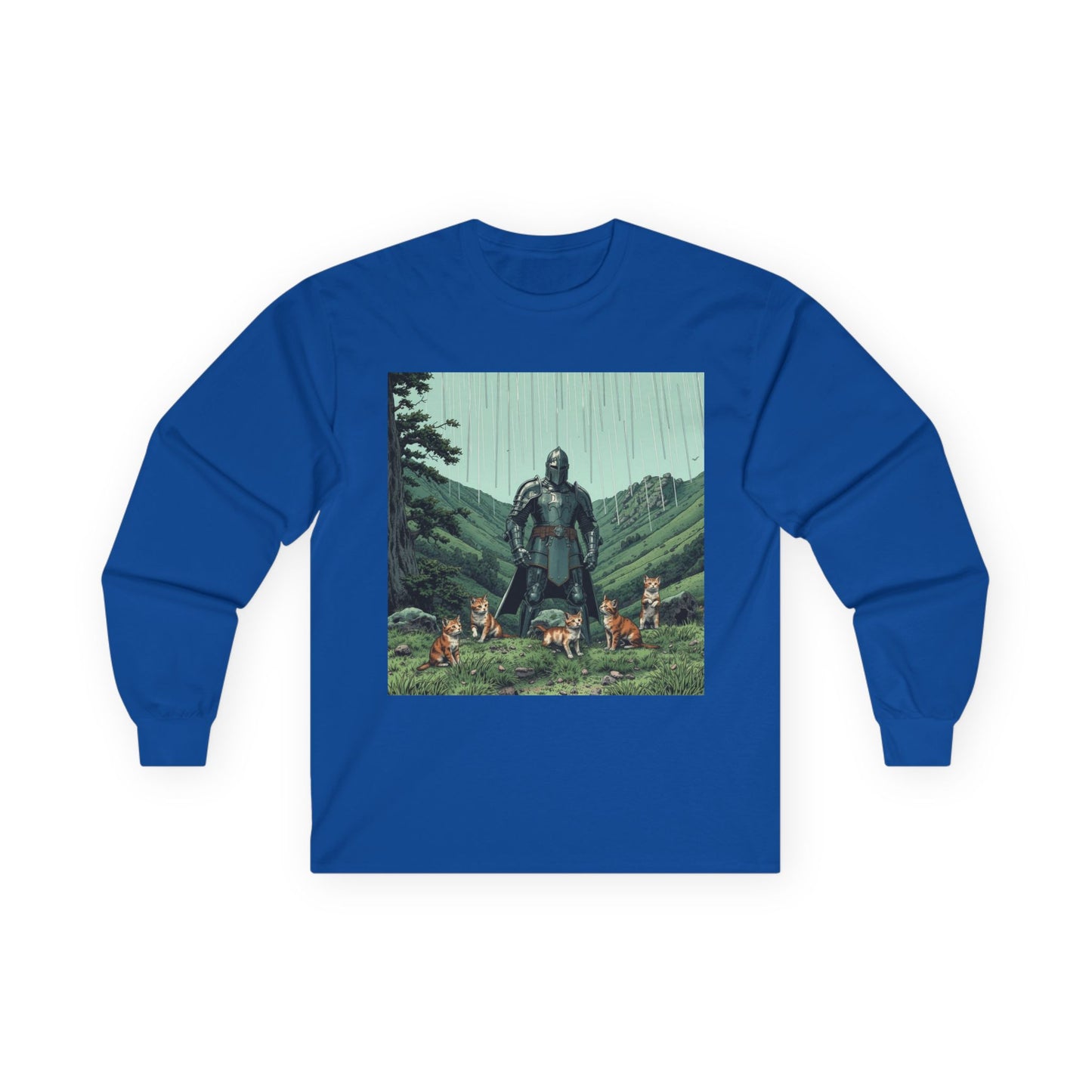 Vintage Comic Cover Knight Of Many Cats Long Sleeve Tee