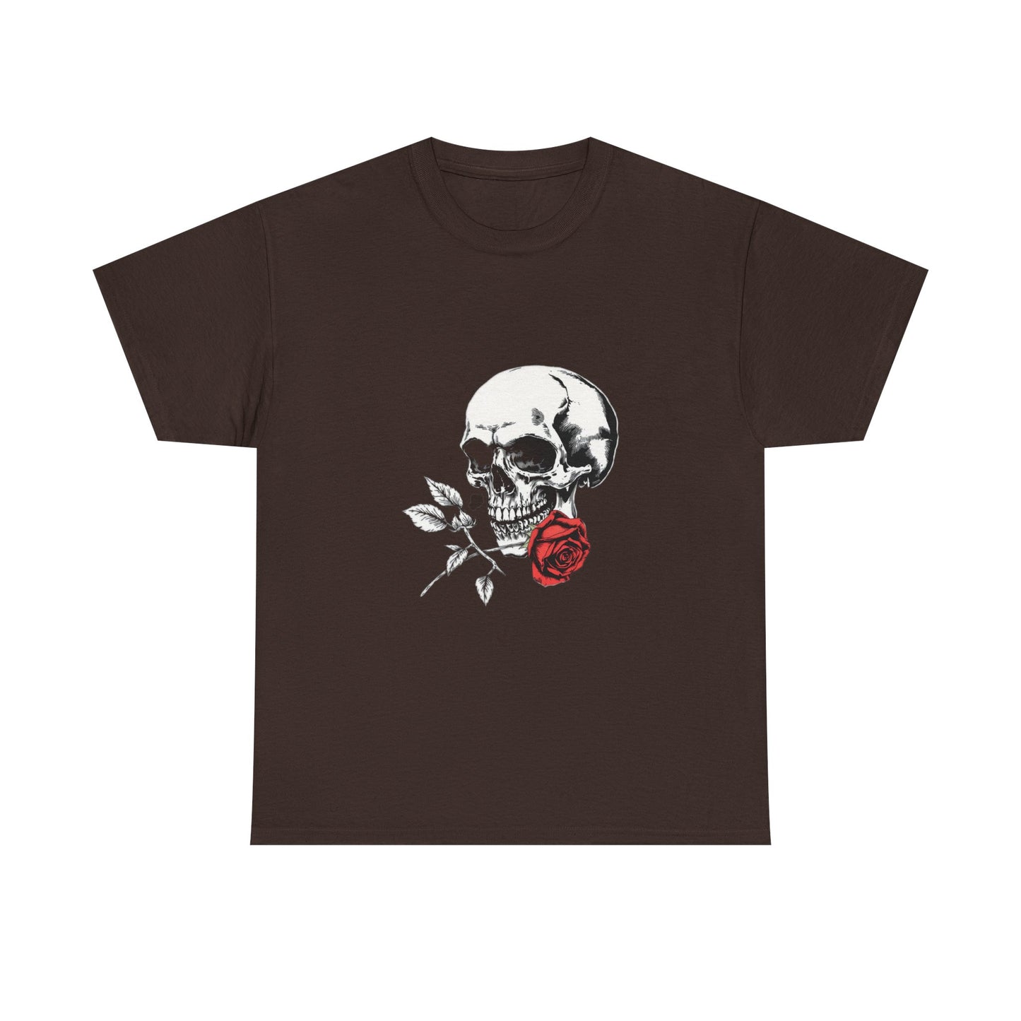 Skelly Goth Skull & Rose Tee - Unisex Heavy Cotton T-Shirt
