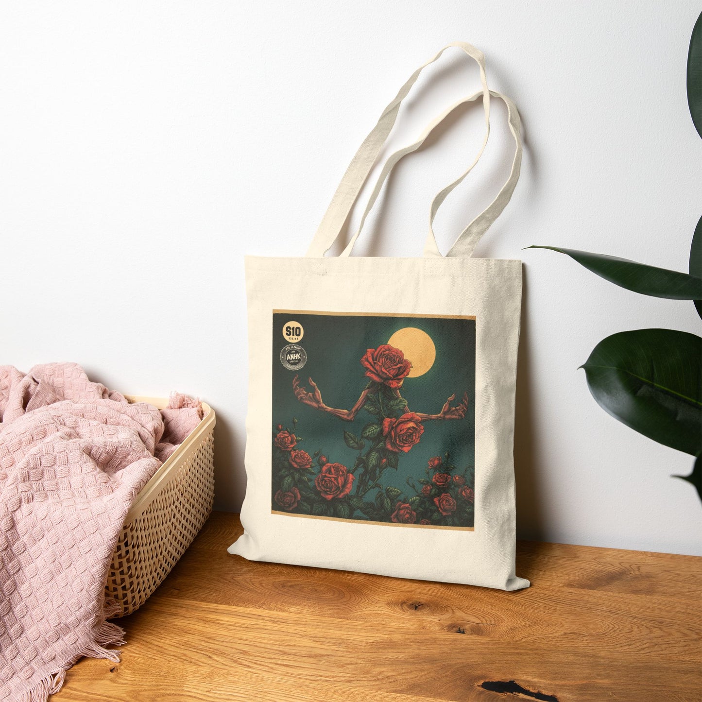 Multidimensional Rose SCP Cotton Canvas Tote Bag