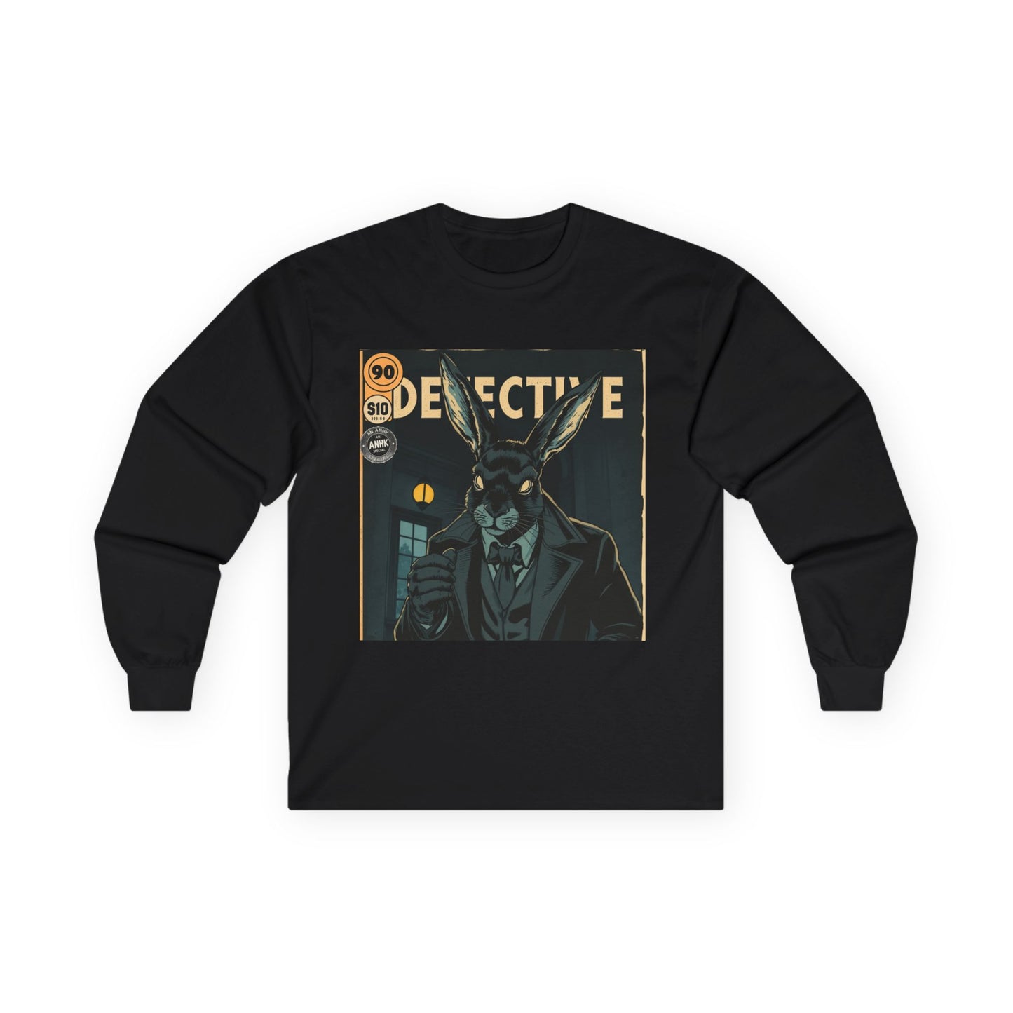 Vintage Comic Cover Detective Rabbit Long Sleeve Tee