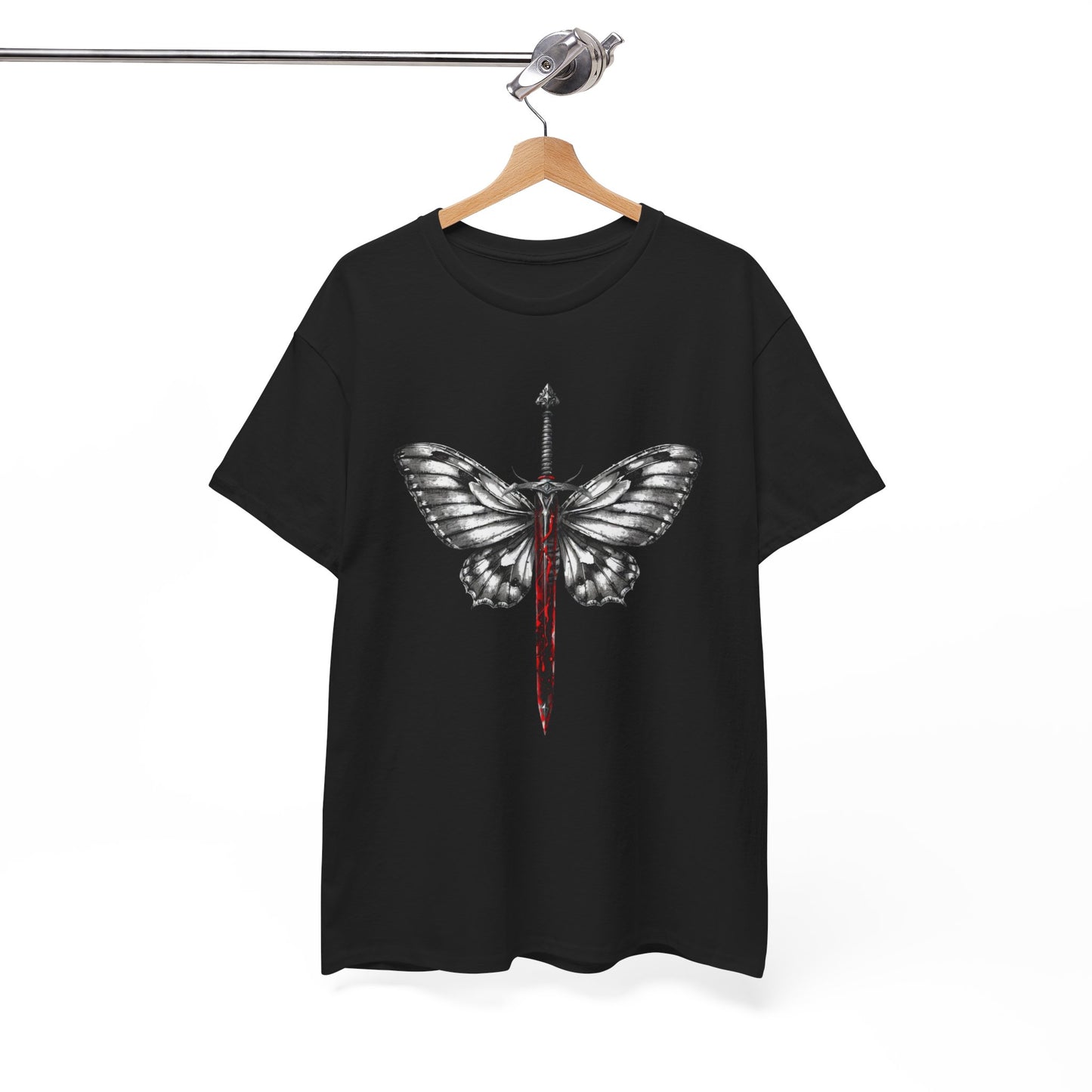 Gothic Y2k Butterfly Sword Graphic Tee