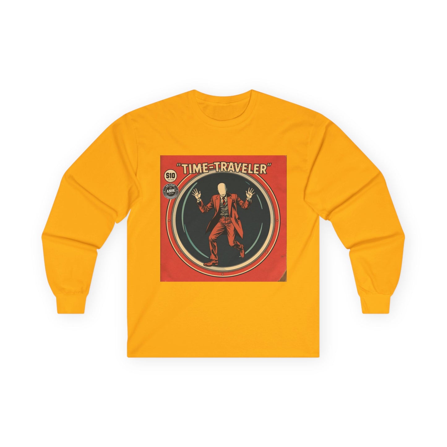 Vintage Comic Cover 'Time Traveler' Unisex Long Sleeve Tee