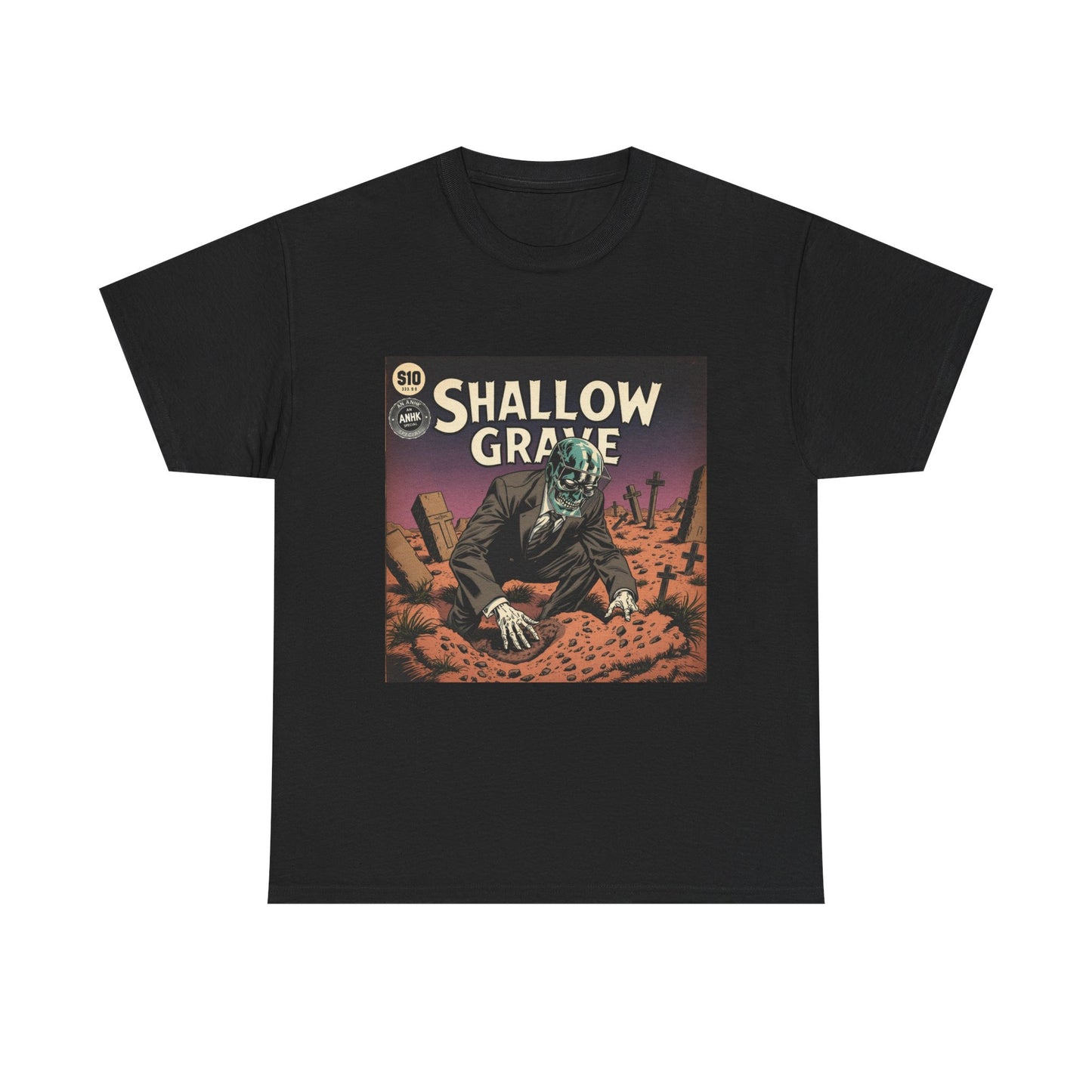 Vintage Comic Cover 'Shallow Grave' Horror Graphic Tee