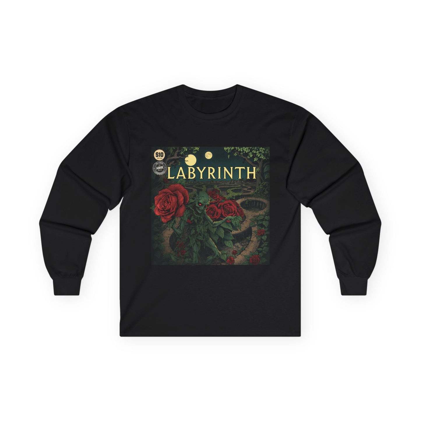 Vintage Comic Cover Labyrinth-Inspired Long Sleeve Tee