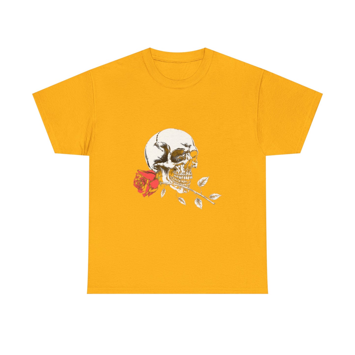 Skelly Goth Skull And Rose Unisex Heavy Cotton Tee