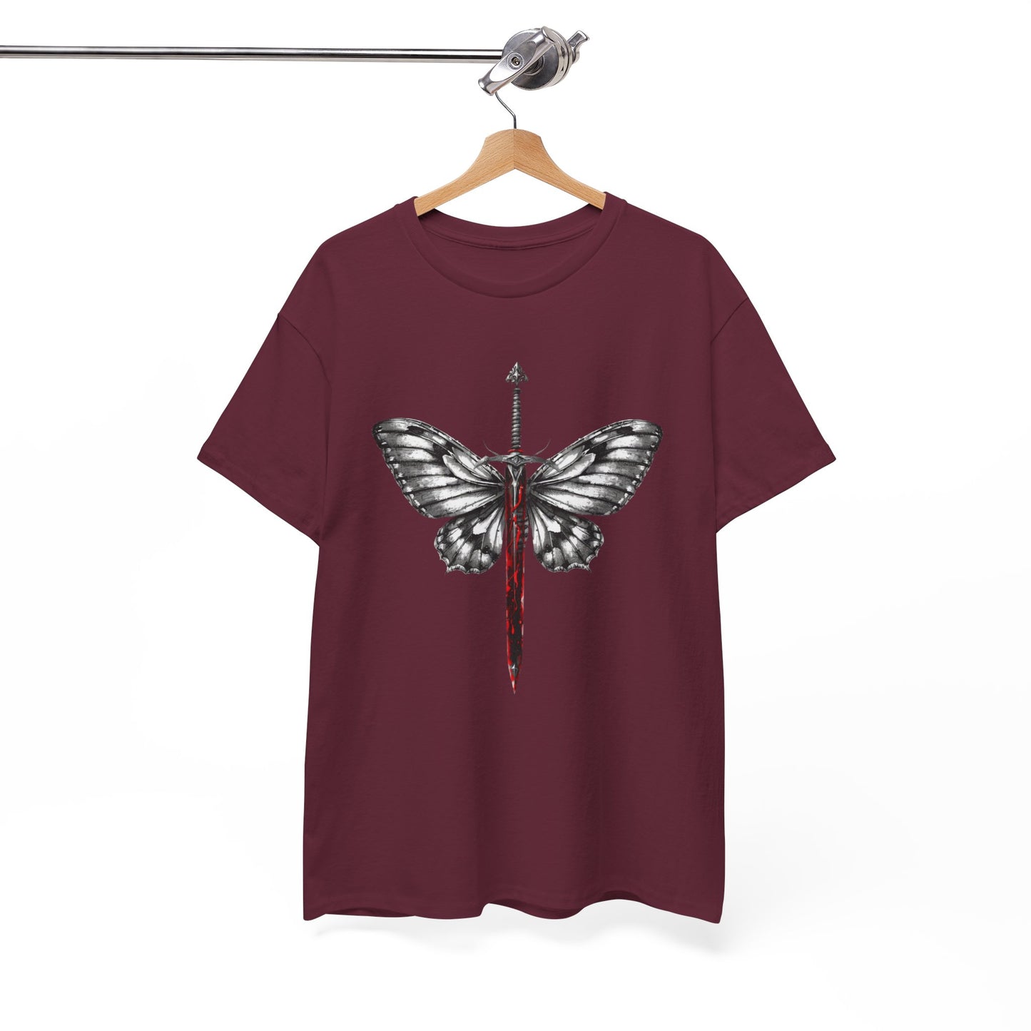 Gothic Y2k Butterfly Sword Graphic Tee