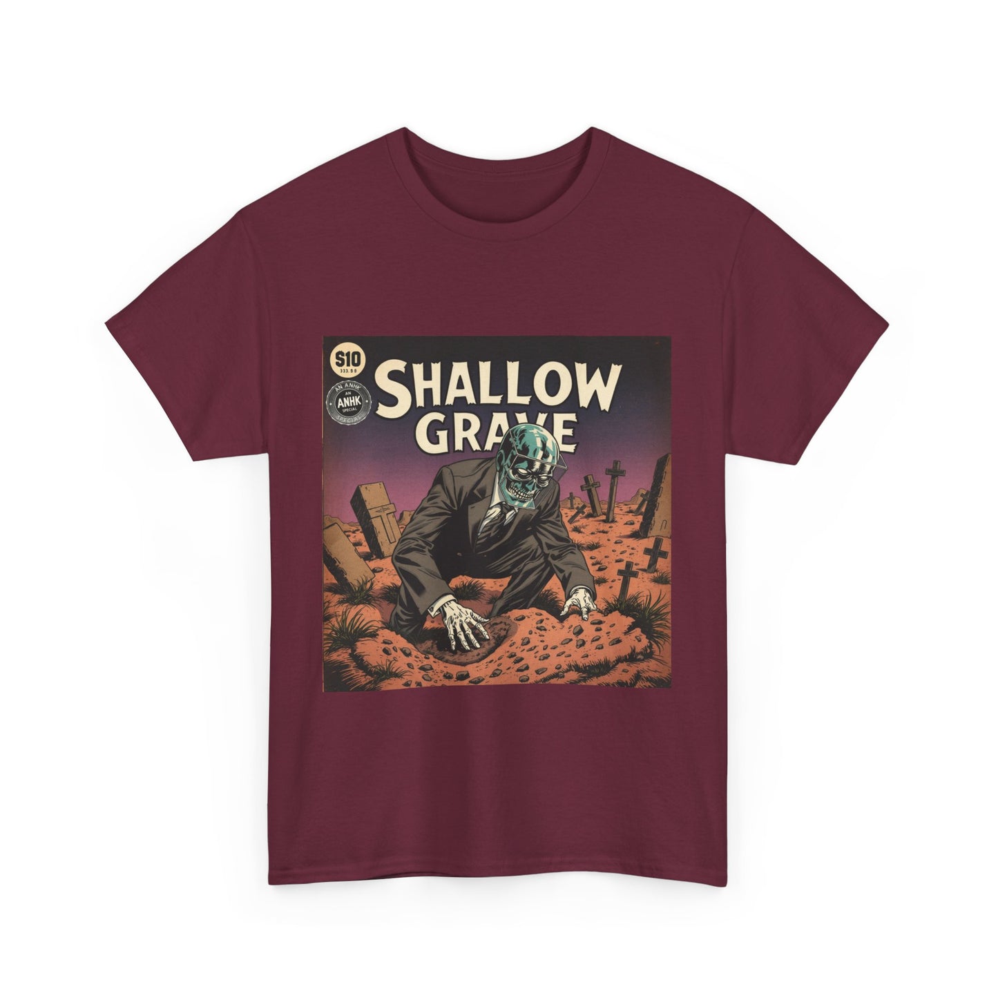 Vintage Comic Cover 'Shallow Grave' Horror Graphic Tee