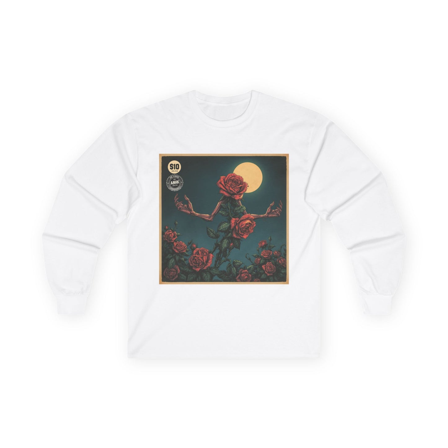 Vintage Comic Cover Mulitdimensional Floral Long Sleeve Tee