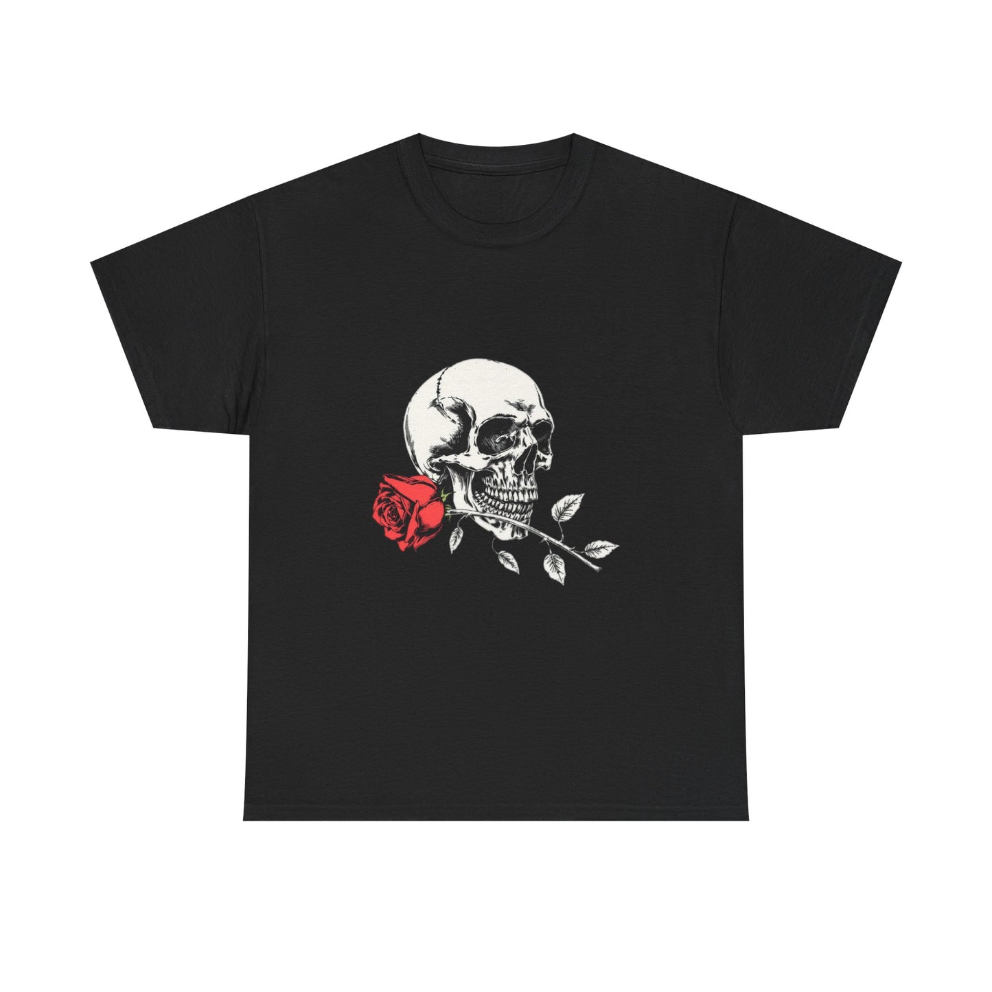Skelly Goth Skull And Rose Unisex Heavy Cotton Tee