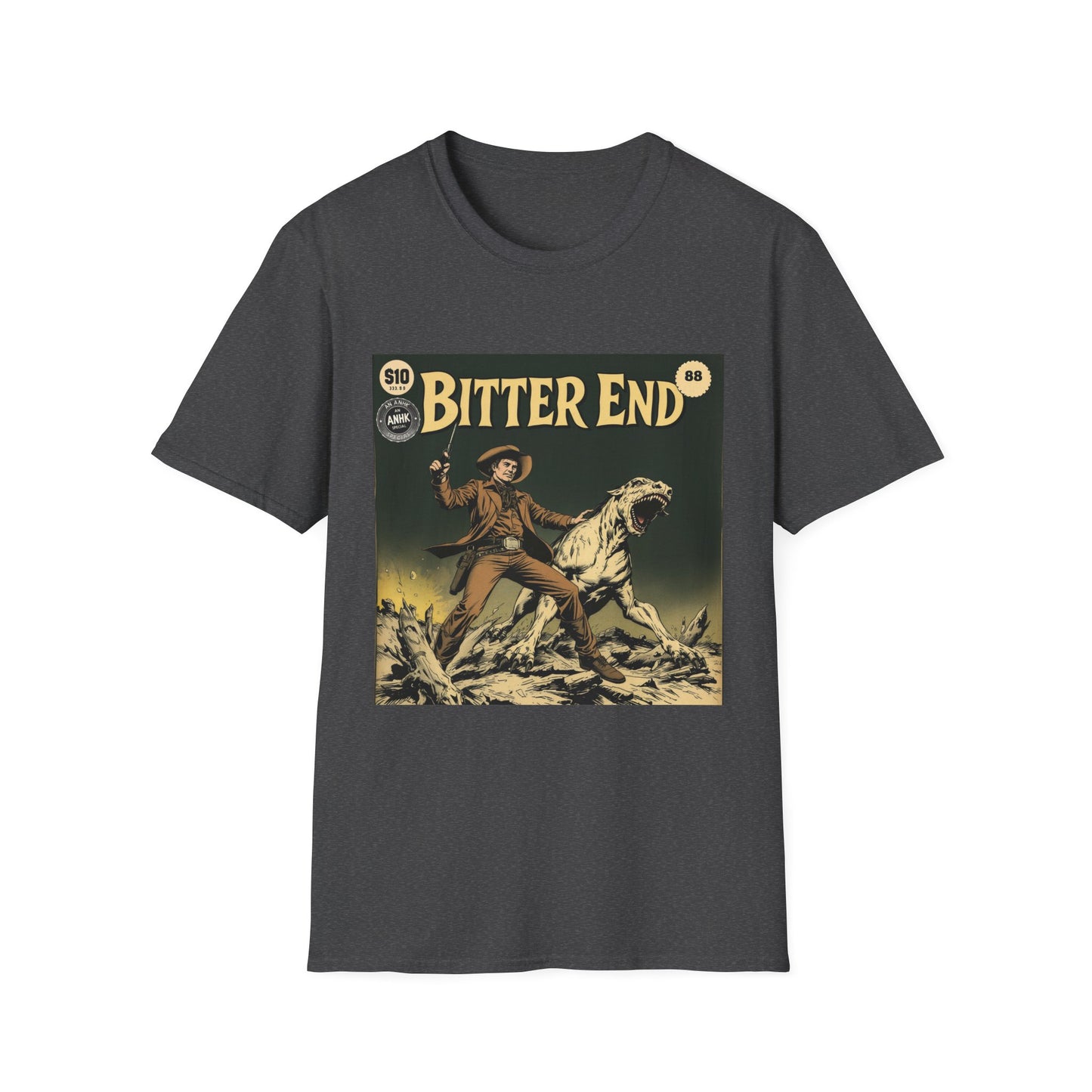 Vintage Comic Cover Western 'Bitter End' Graphic T-Shirt