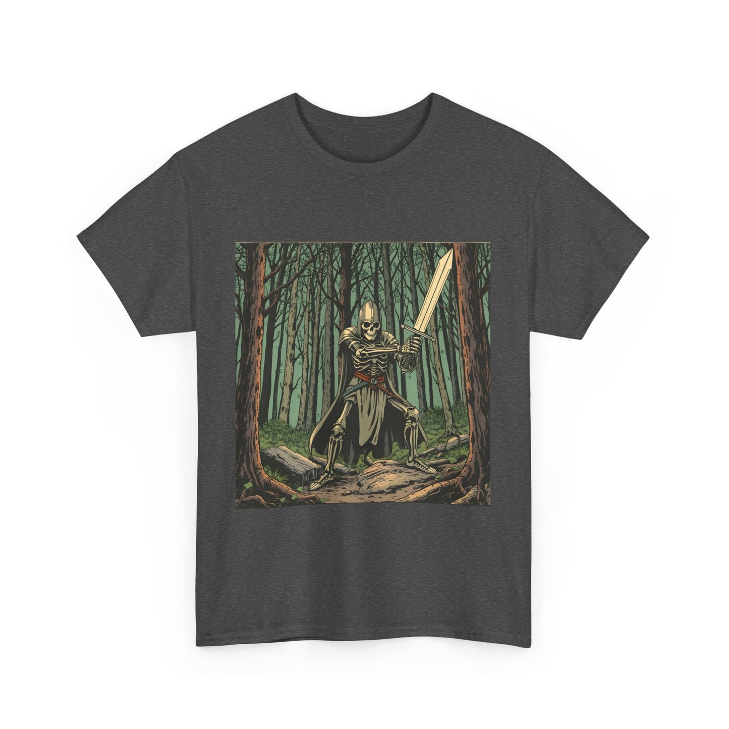 Skelly Goth Fantasy Knight Unisex Heavy Cotton Tee