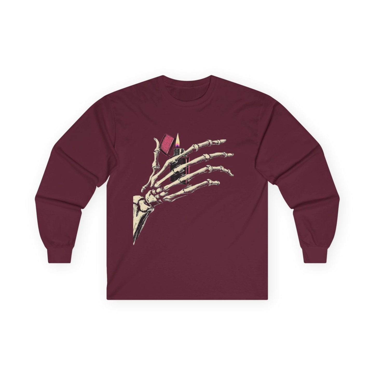 Skelly Goth Skeleton Hand Long Sleeve Tee