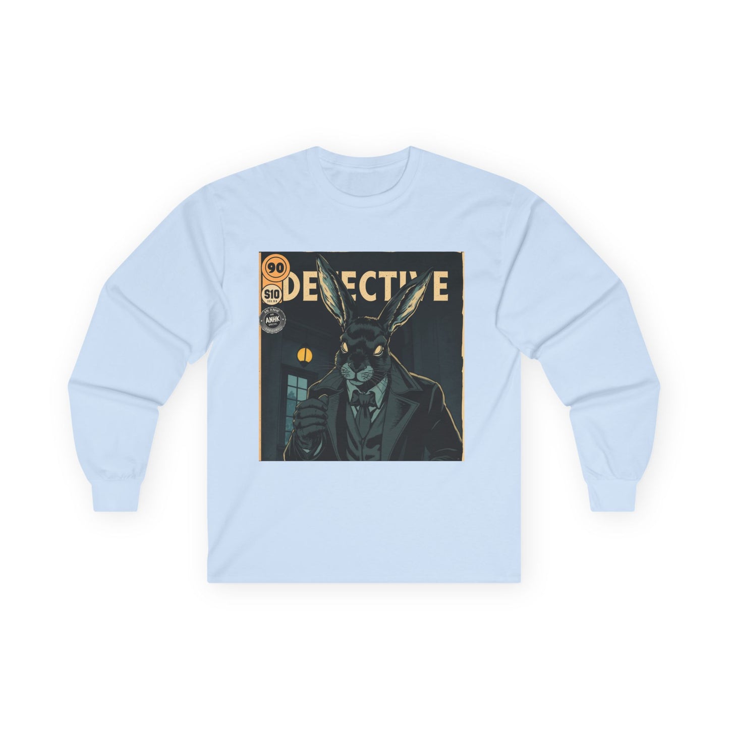 Vintage Comic Cover Detective Rabbit Long Sleeve Tee