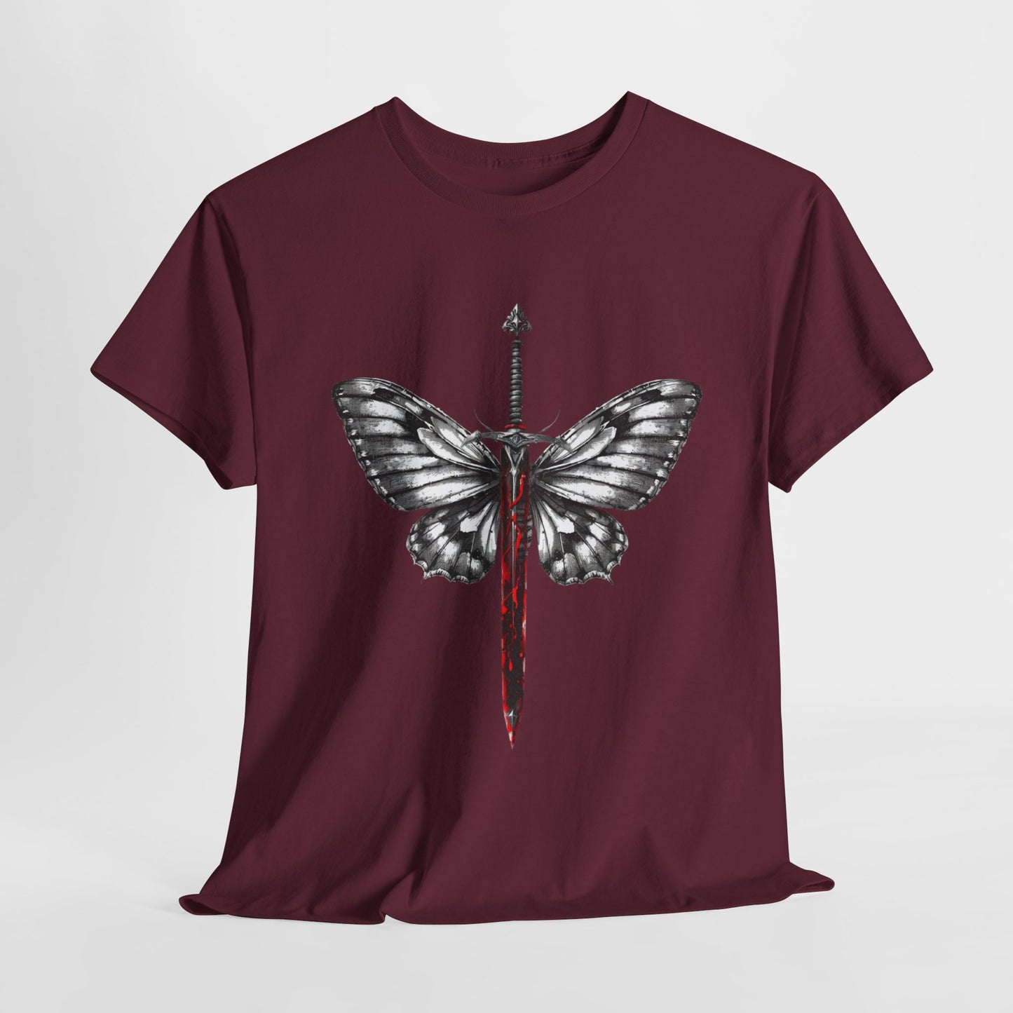 Gothic Y2k Butterfly Sword Graphic Tee