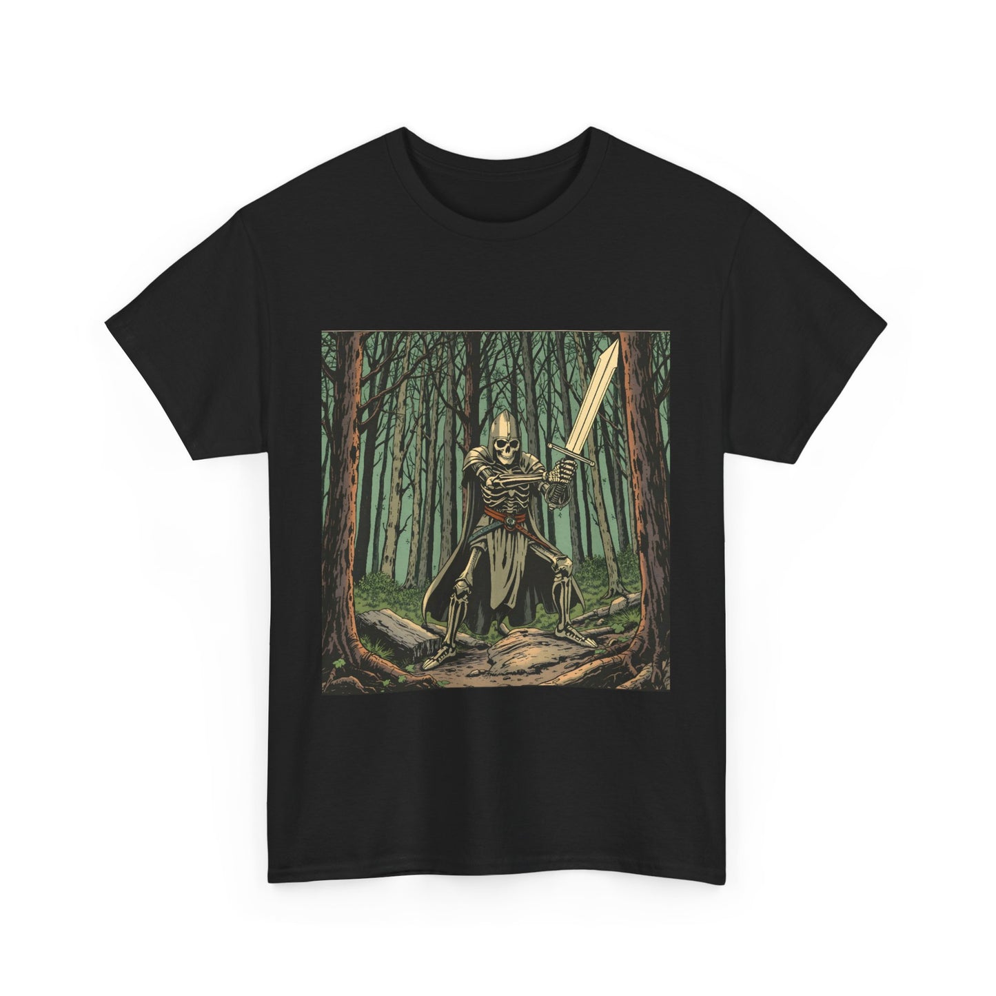 Skelly Goth Fantasy Knight Unisex Heavy Cotton Tee