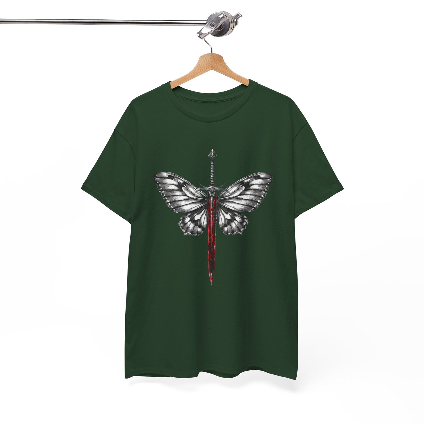 Gothic Y2k Butterfly Sword Graphic Tee