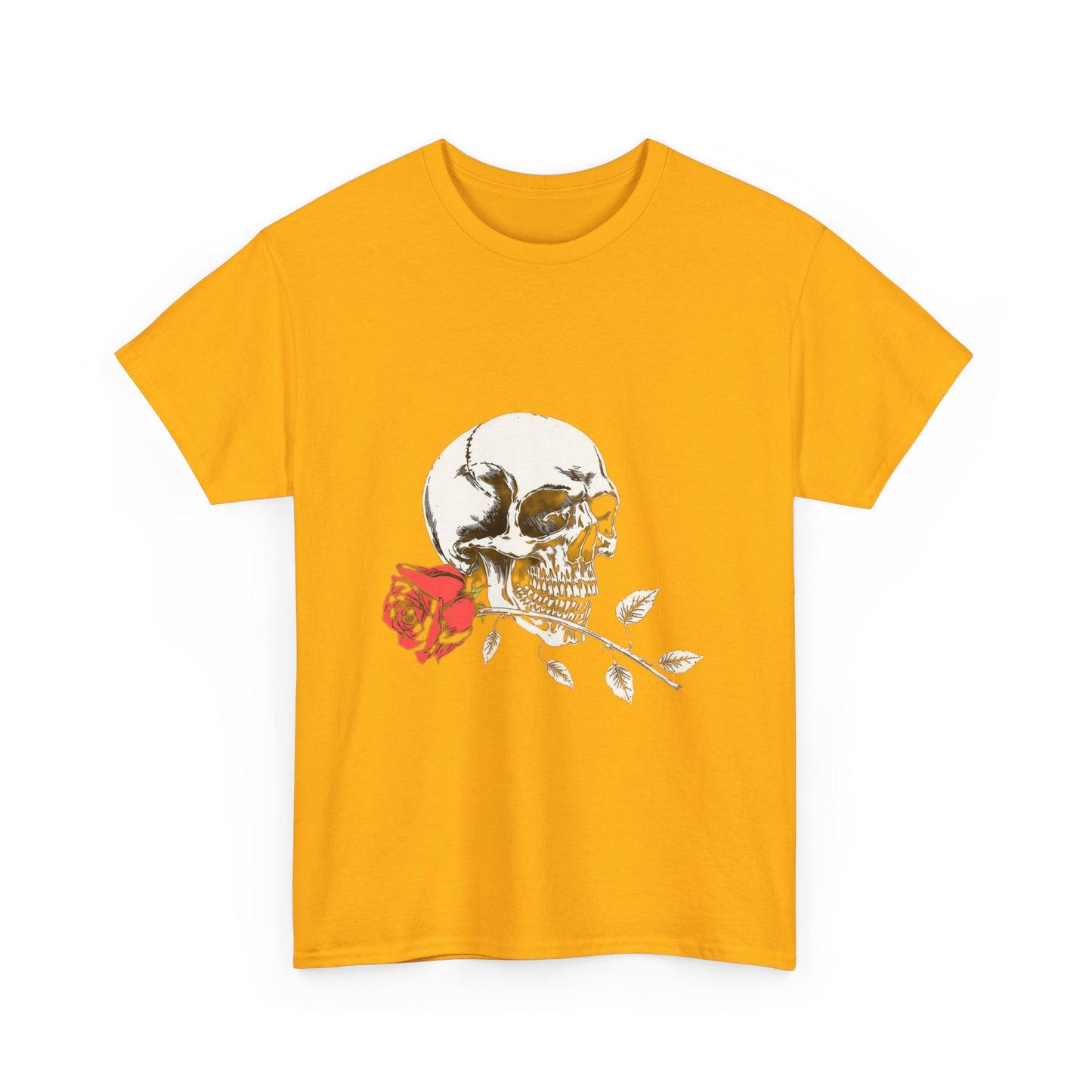 Skelly Goth Skull And Rose Unisex Heavy Cotton Tee