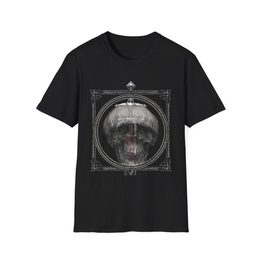 Skelly Goth Franed Sword Through Skull Graphic Tee