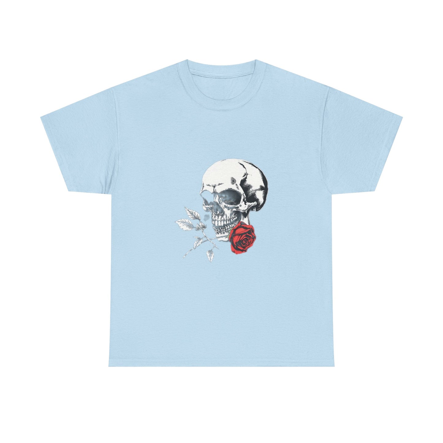 Skelly Goth Skull & Rose Tee - Unisex Heavy Cotton T-Shirt