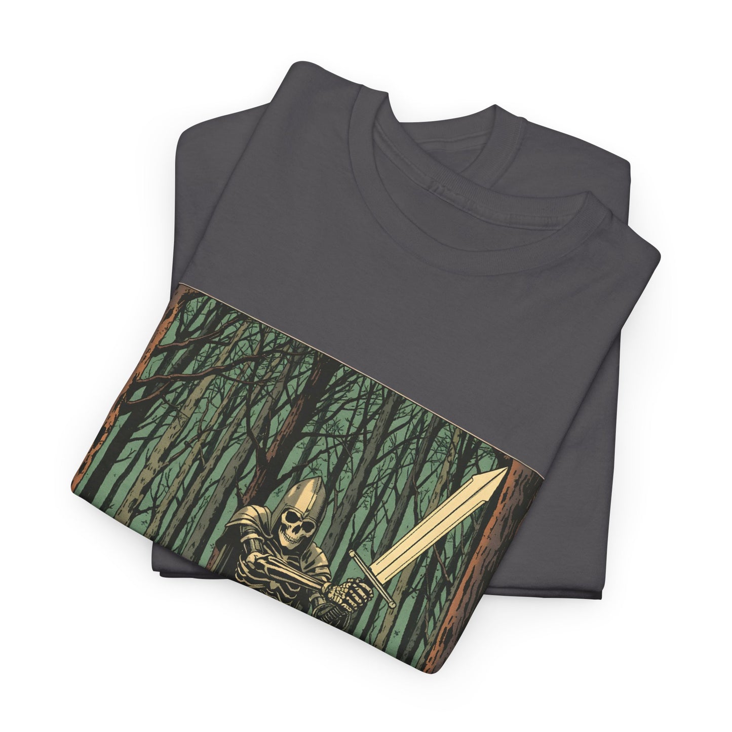 Skelly Goth Fantasy Knight Unisex Heavy Cotton Tee