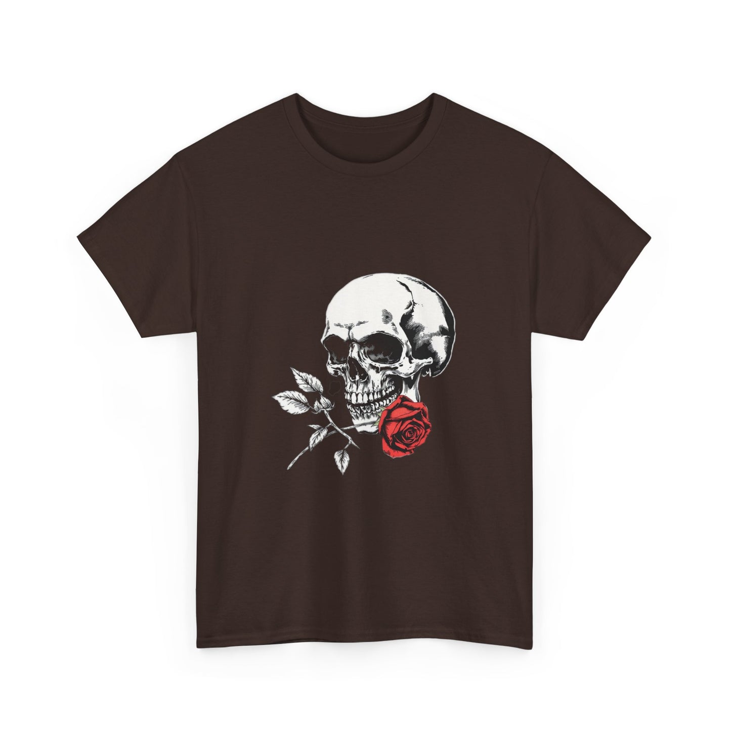 Skelly Goth Skull & Rose Tee - Unisex Heavy Cotton T-Shirt
