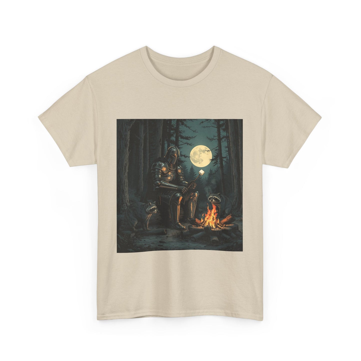 Vintage Comic Cover Knight Of Marshmallows Moonlit Campfire Unisex Tee