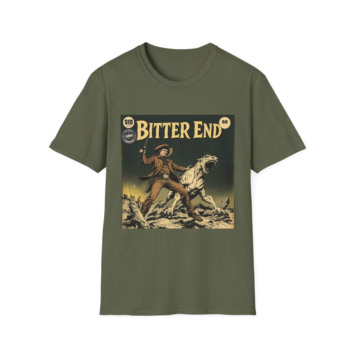 Vintage Comic Cover Western 'Bitter End' Graphic T-Shirt