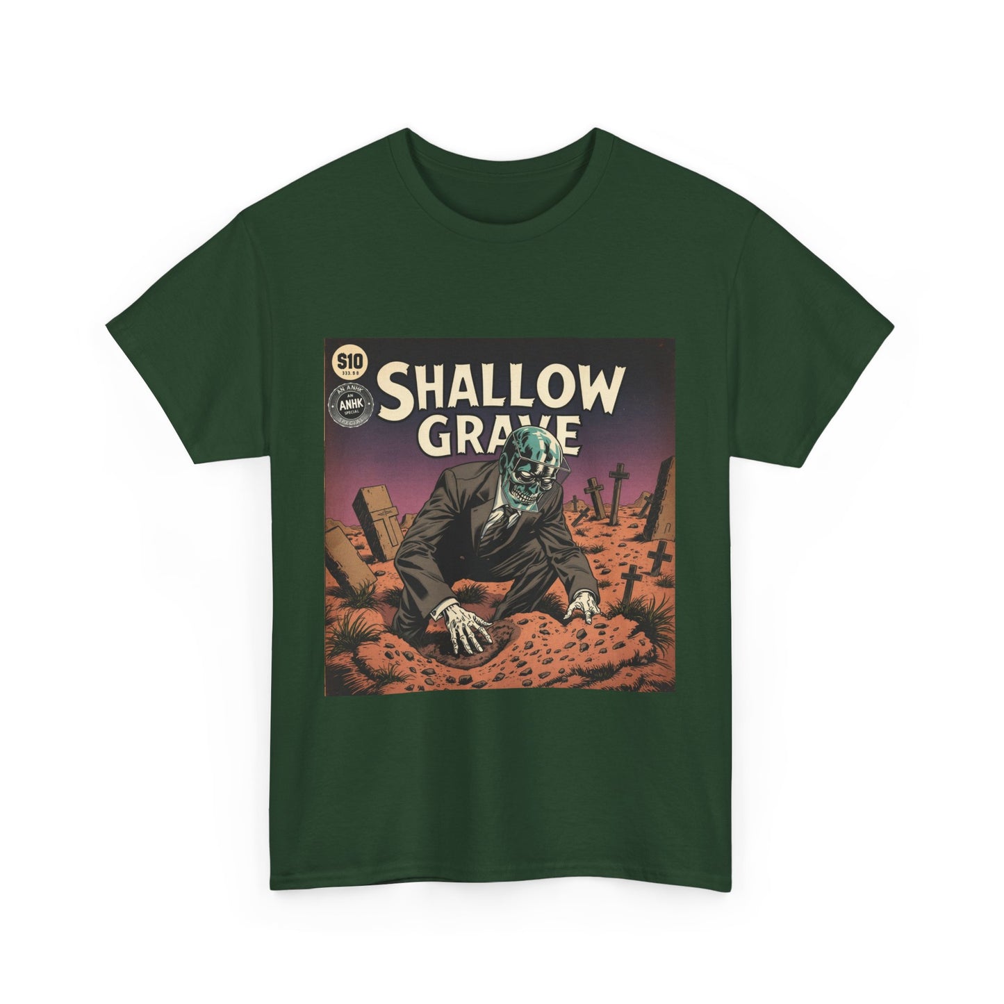 Vintage Comic Cover 'Shallow Grave' Horror Graphic Tee