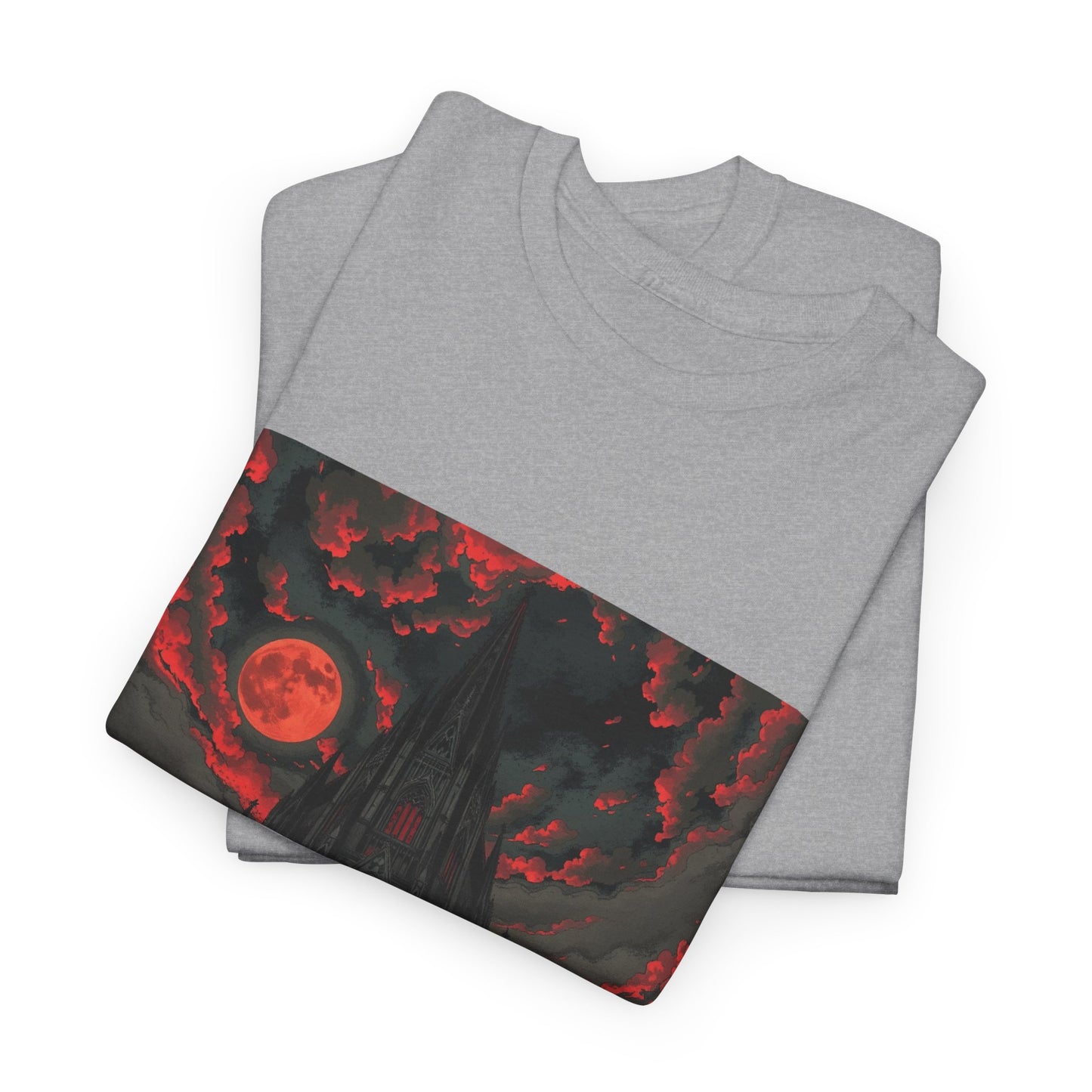 Gothic Cathedral Comic Cover Art Unisex Heavy Cotton Tee