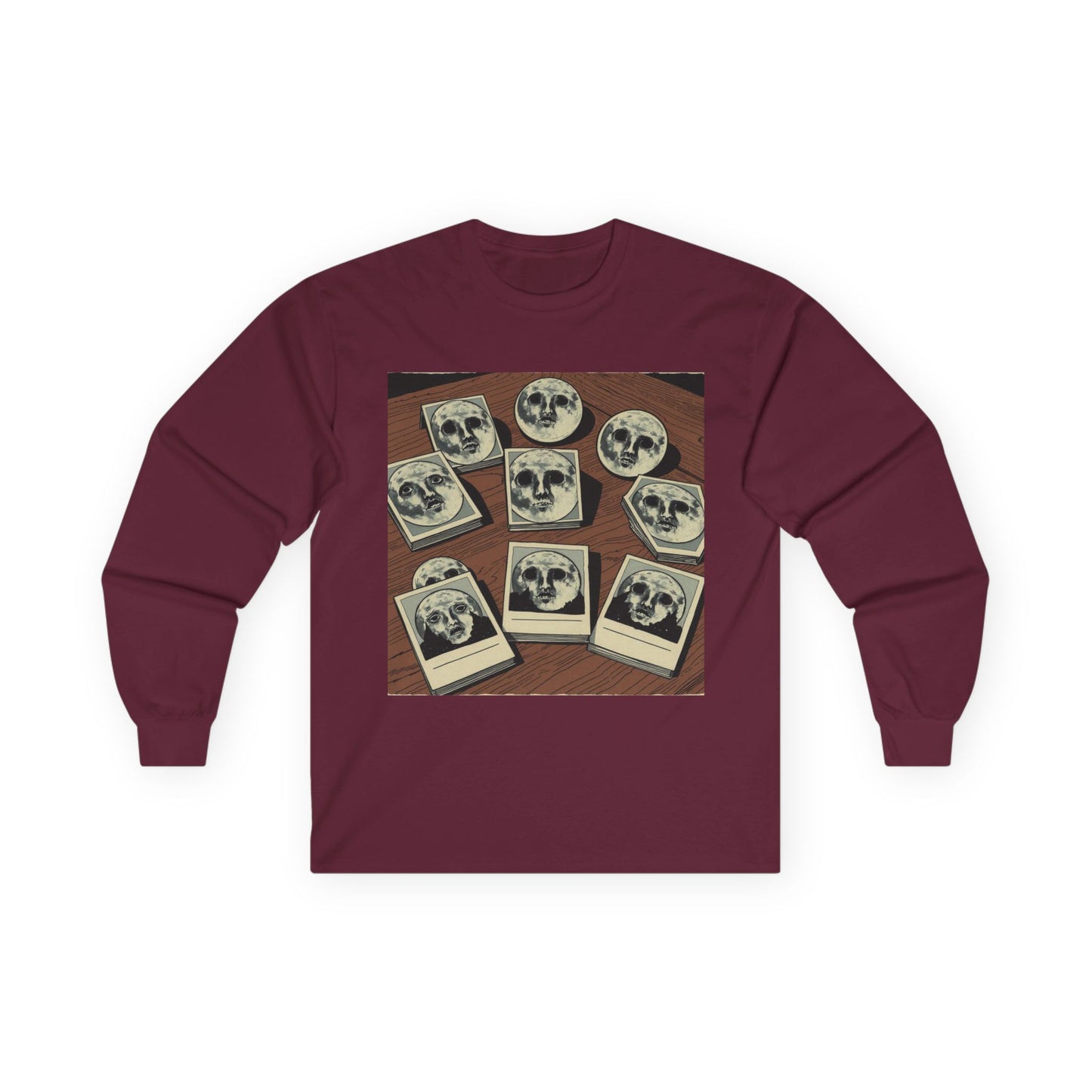 Vintage Comic Cover-Inspired 'Moon Cards' Long Sleeve Tee