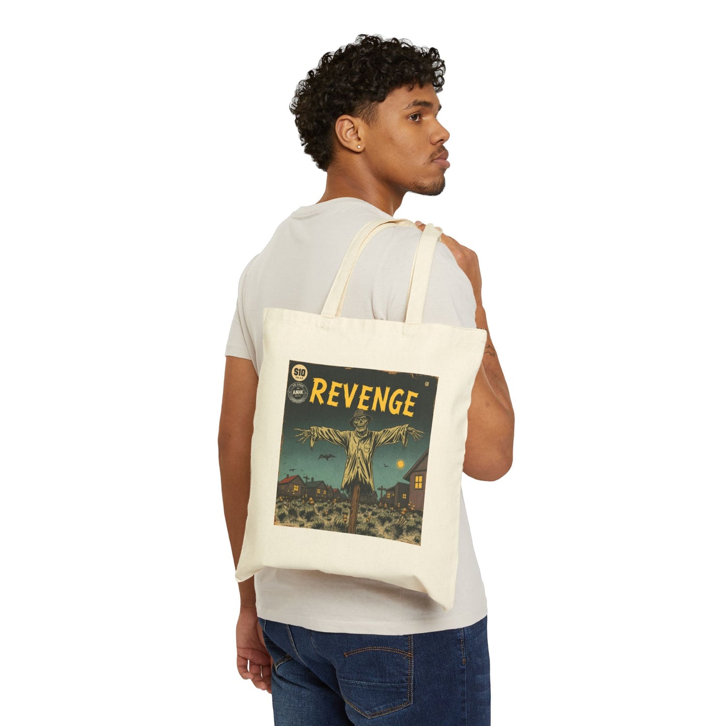 Revenge-Themed Cotton Canvas Tote Bag | Eco-Friendly Shopper