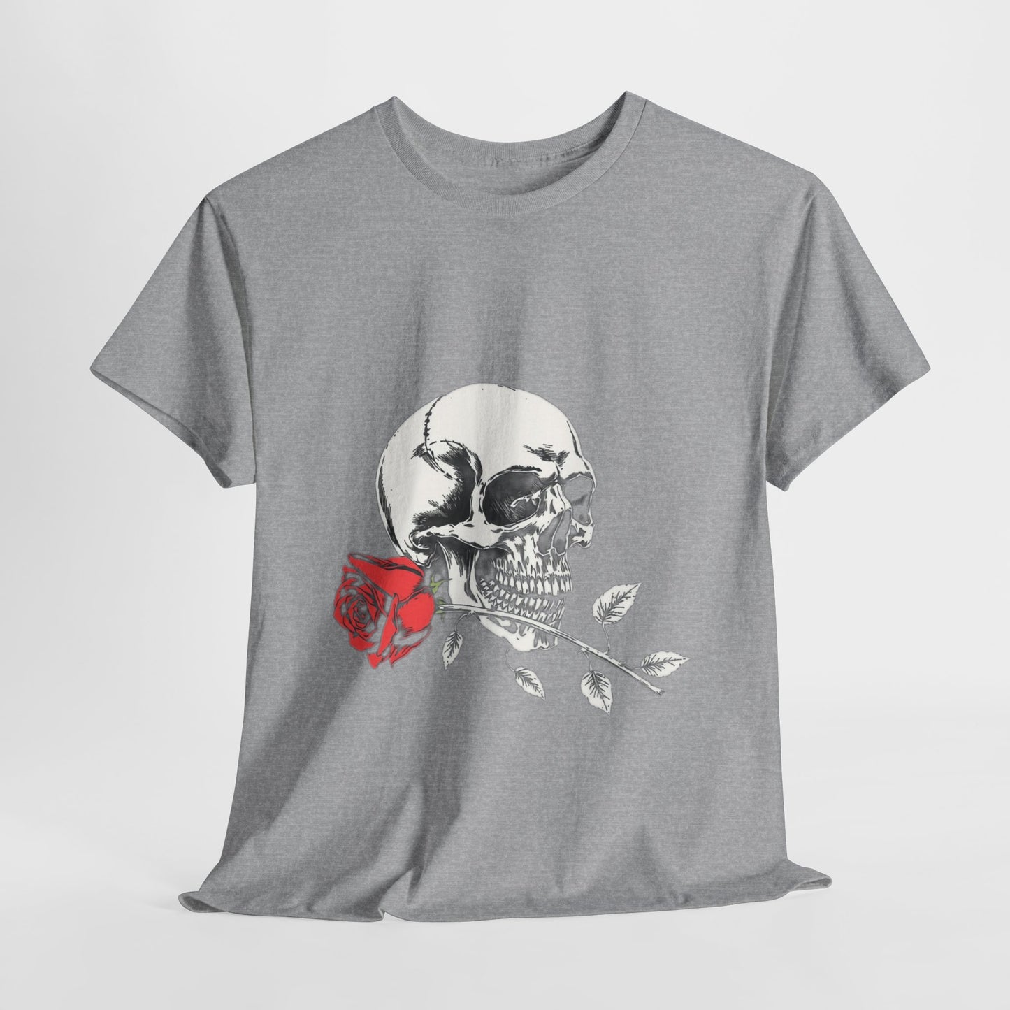 Skelly Goth Skull And Rose Unisex Heavy Cotton Tee