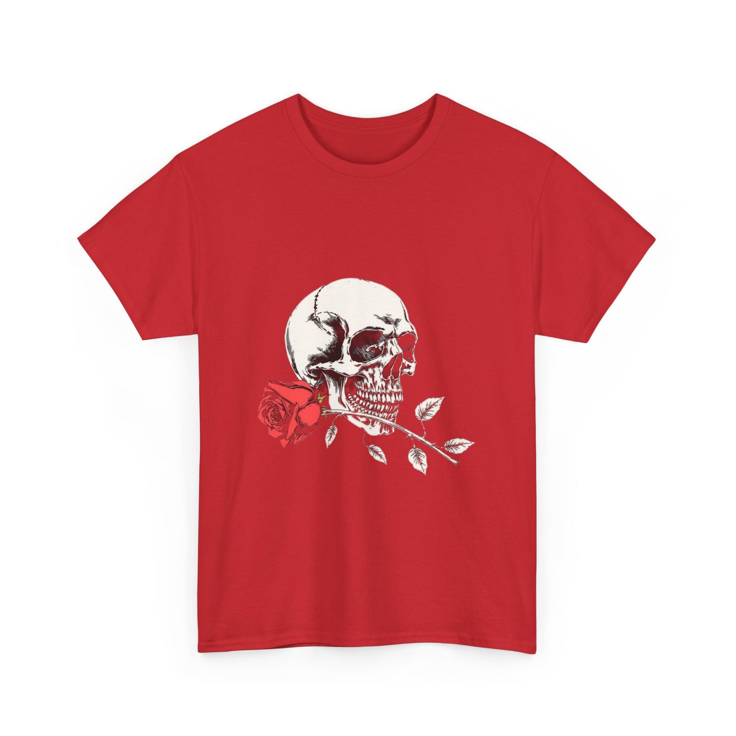 Skelly Goth Skull And Rose Unisex Heavy Cotton Tee