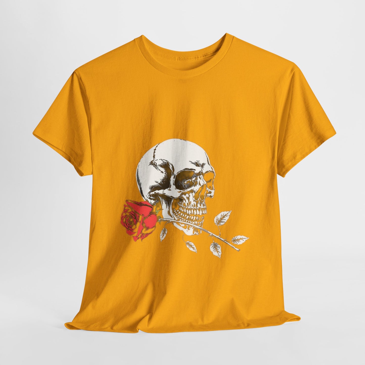 Skelly Goth Skull And Rose Unisex Heavy Cotton Tee