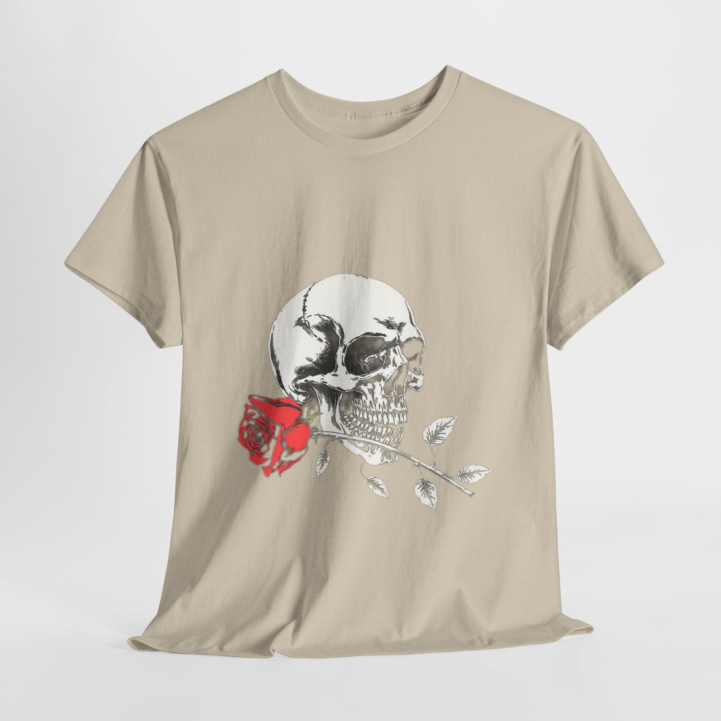Skelly Goth Skull And Rose Unisex Heavy Cotton Tee
