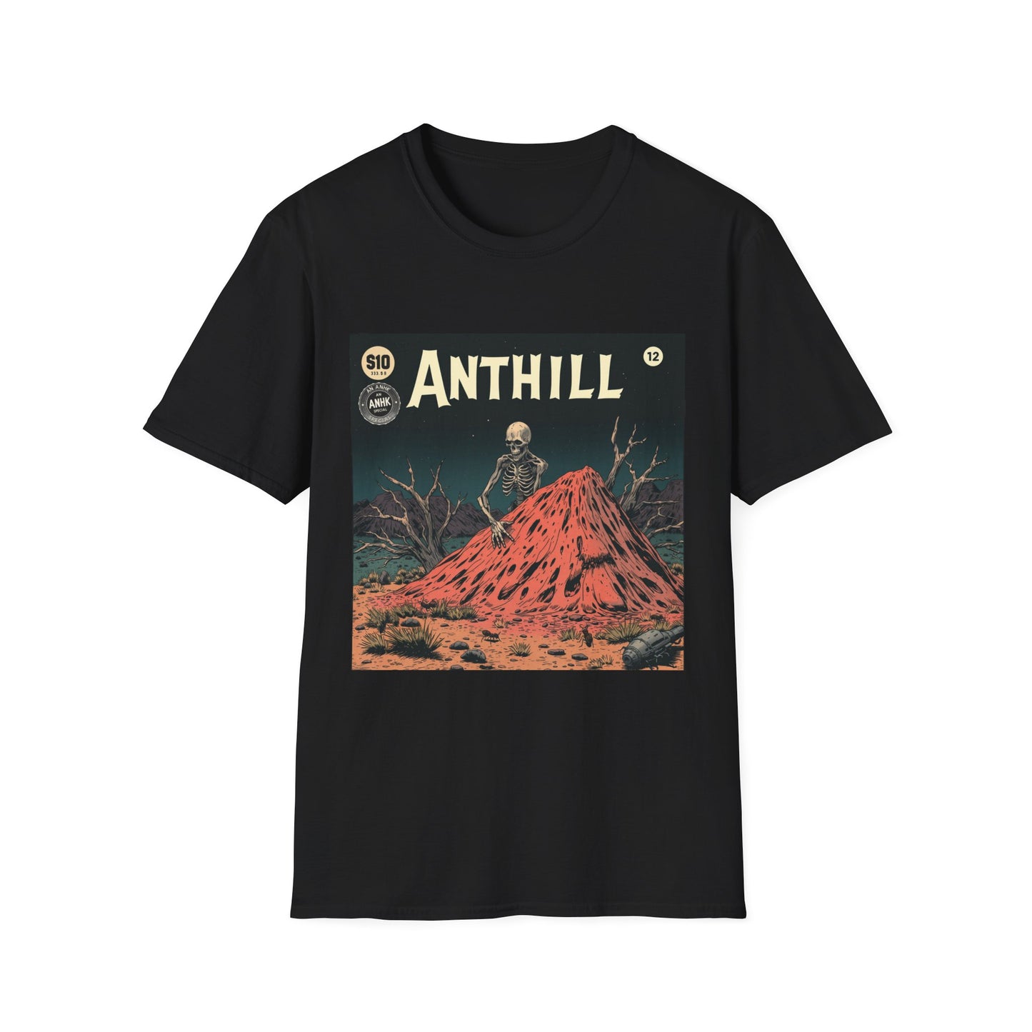 Vintage Comic Cover 'Anthill' Skeleton Art Unisex Softstyle T-Shirt