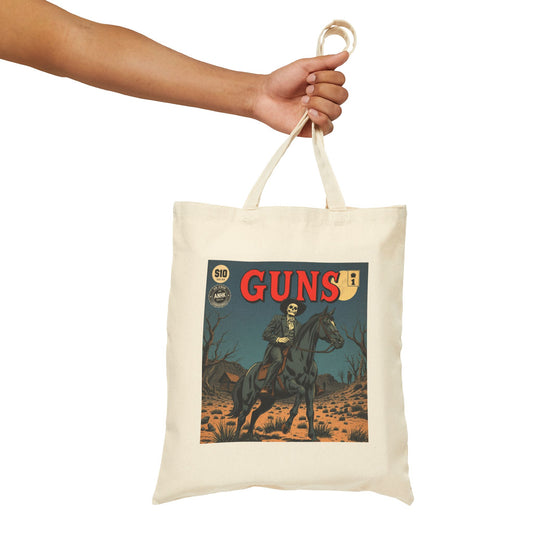 Vintage Guns Illustration Cotton Tote Bag