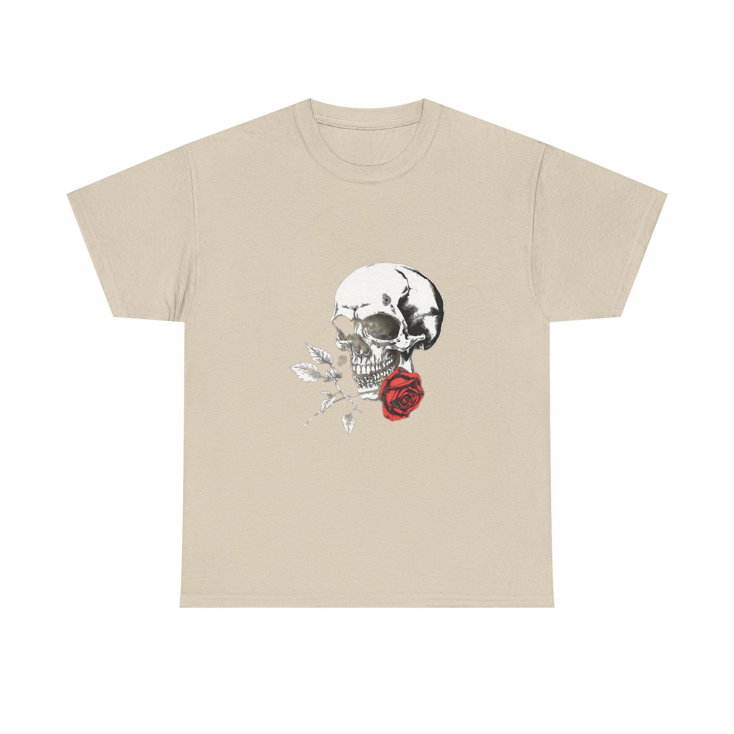 Skelly Goth Skull & Rose Tee - Unisex Heavy Cotton T-Shirt