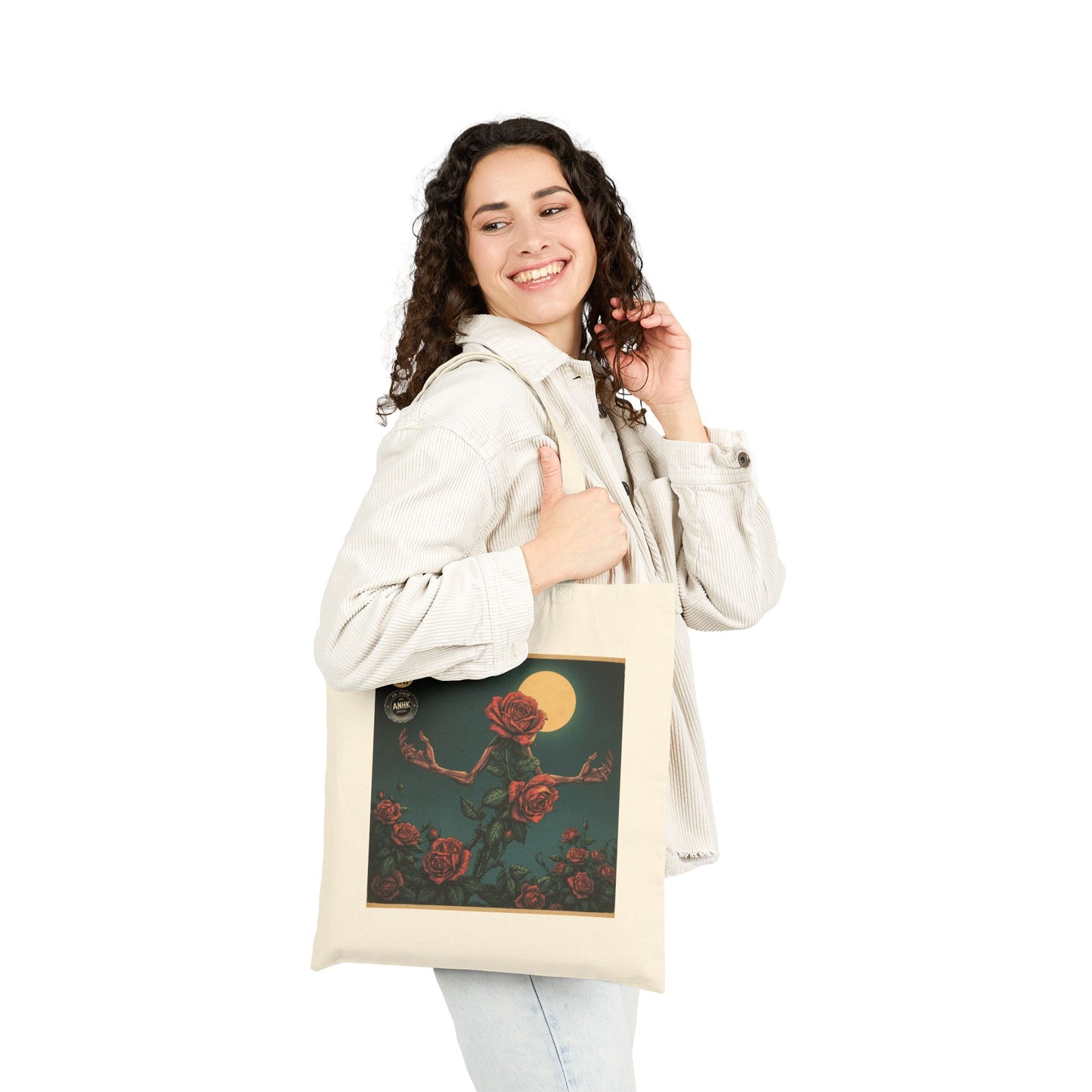 Multidimensional Rose SCP Cotton Canvas Tote Bag