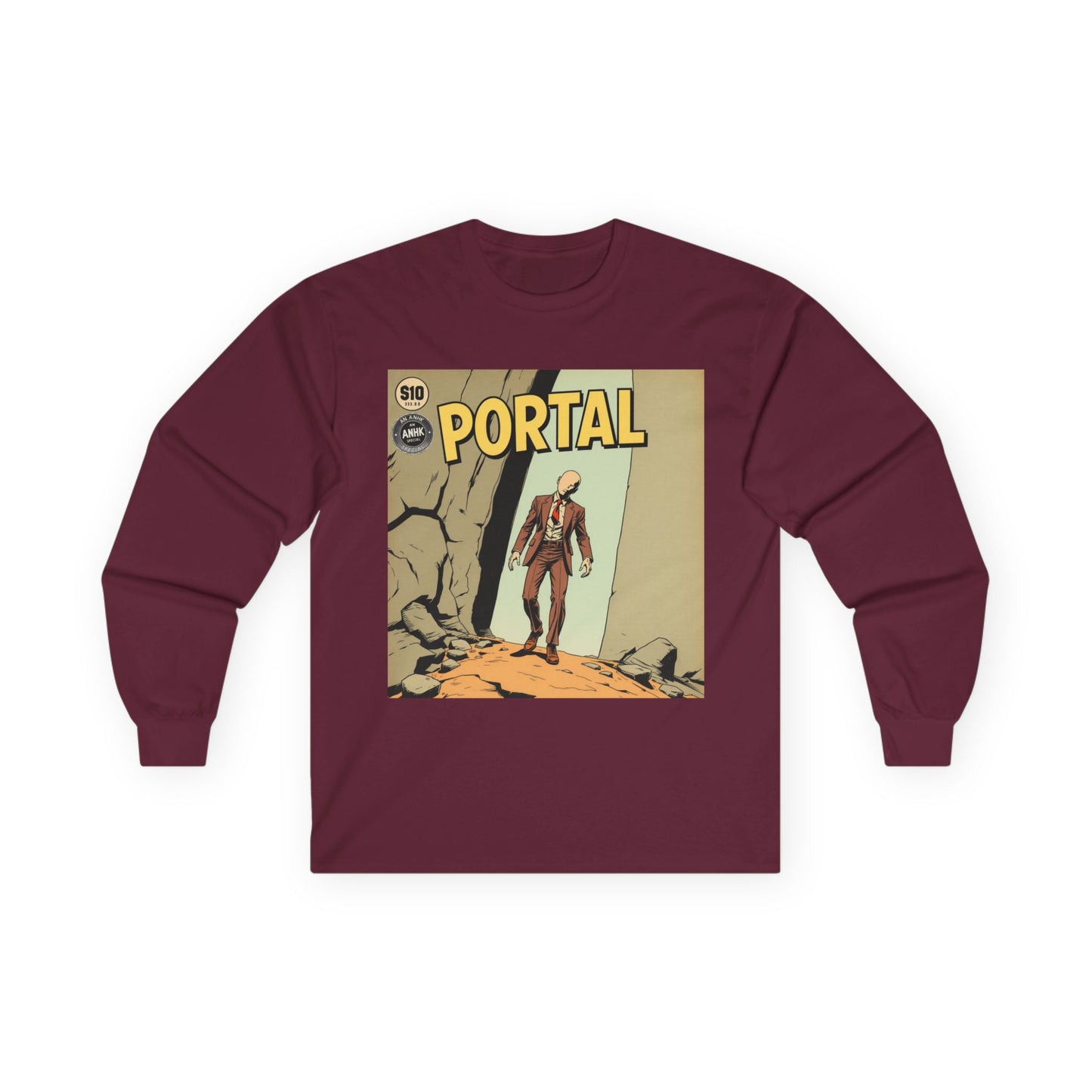 Vintage Comic Cover Style Unisex Long Sleeve Tee - Portal, Graphic T-Shirt
