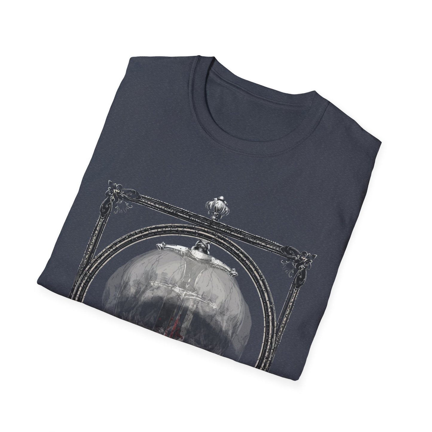 Skelly Goth Franed Sword Through Skull Graphic Tee